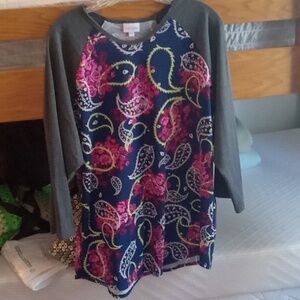 Lularoe Paisley & Roses 3X Top